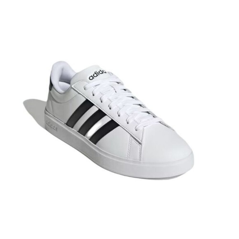 Adidas‎ Mens White & Black Grand Court Sneakers Size 8